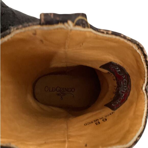 Old Gringo Brown Leather Jeweled Studded Cross Western Cowgirl Boot Size 6 - Picture 9 of 12